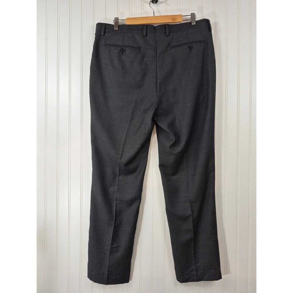 Banana Republic Mens Slim Fit 100% Wool Dress Pants Charcoal Gray 39x32 Trousers
